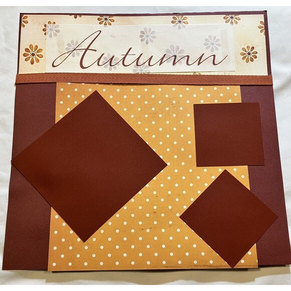 Handmade (2) 12"x12" Premade Scrapbook Pages Layout Fall Harvest Festival Autumn - Picture 2 of 3